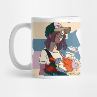 Girl with flowers Mug